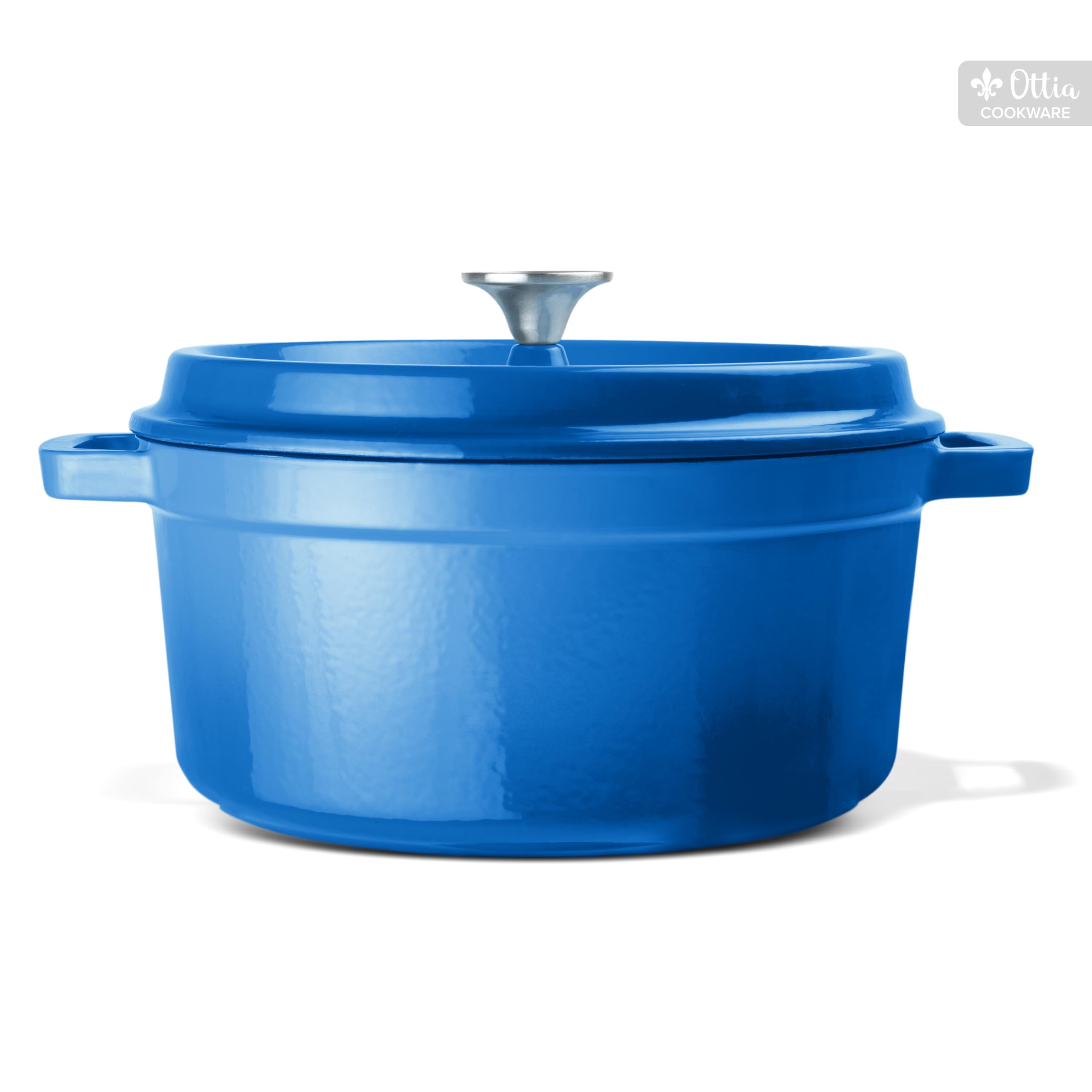 Emaillierter Gusseisen Topf, 26 cm, 5 Liter, ofenfest, Deckel mit Knauf