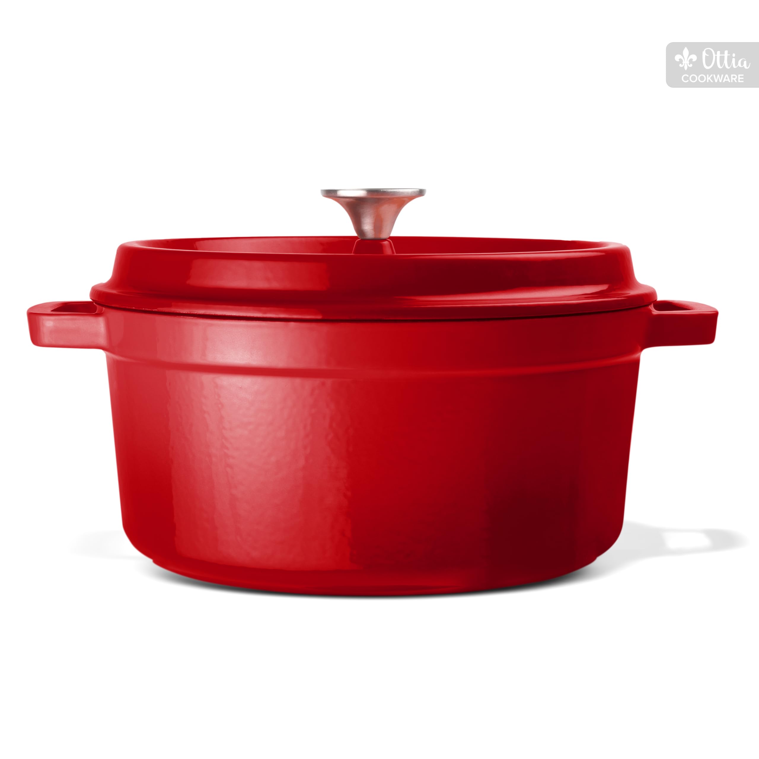 Emaillierter Gusseisen Topf, 22 cm, 3 Liter, ofenfest, Deckel mit Knauf