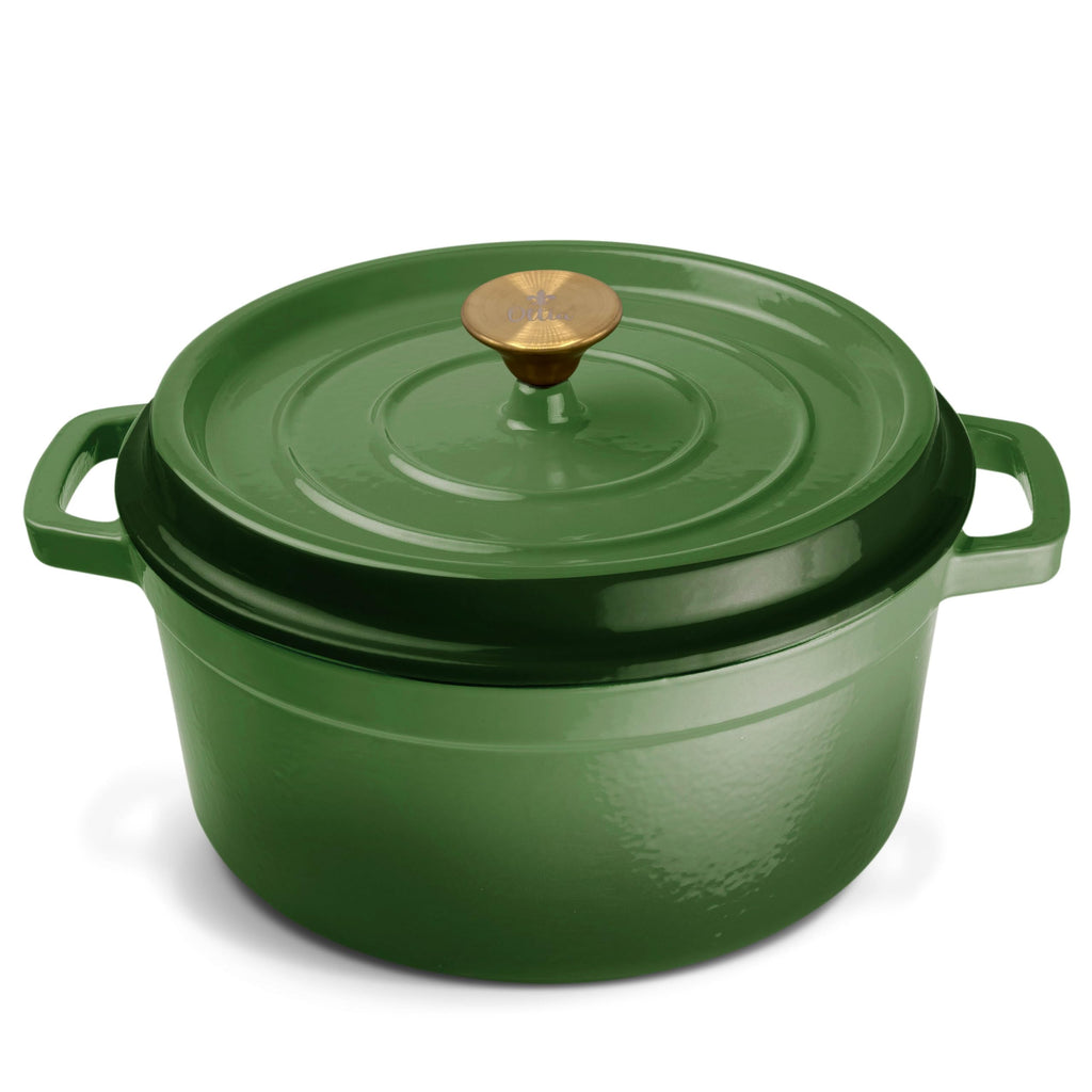Emaillierter Gusseisen Topf, 26 cm, 5 Liter, ofenfest, Deckel mit Knauf