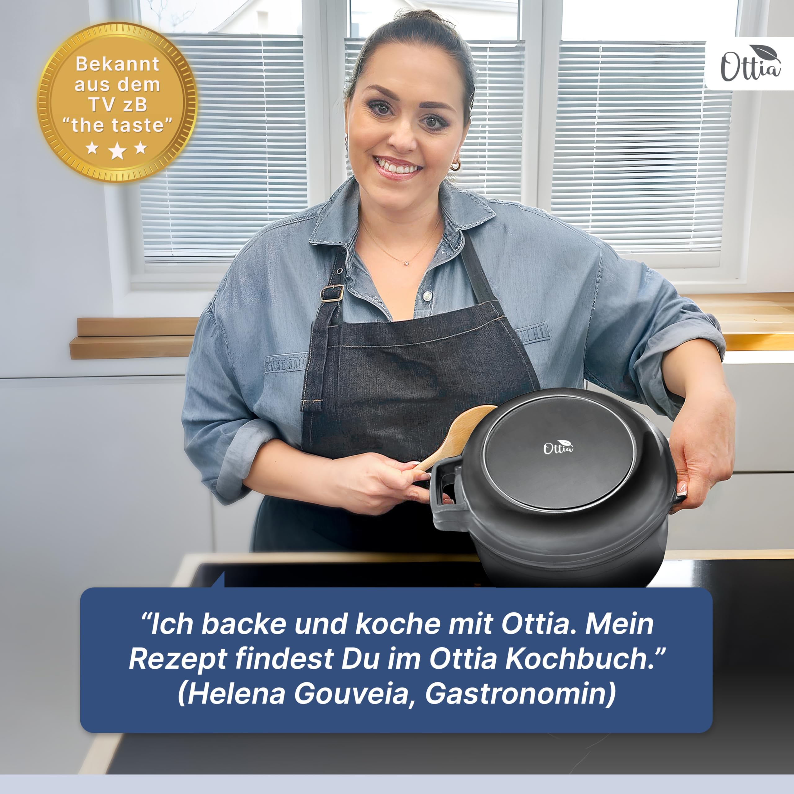 Emaillierter Gusseisen Topf, 26cm, mit Gärkorb, Deckel als Pfanne verwendbar