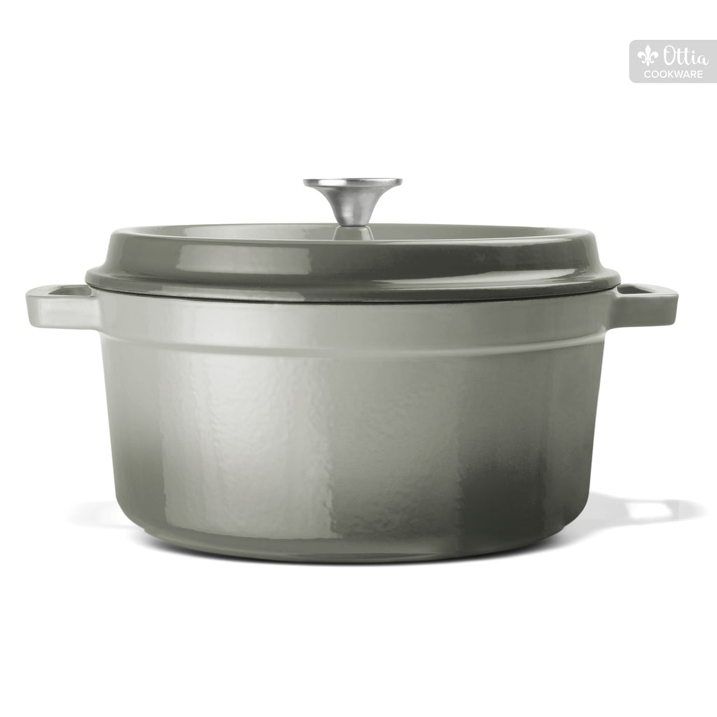 Emaillierter Gusseisen Topf, 26 cm, 5 Liter, ofenfest, Deckel mit Knauf