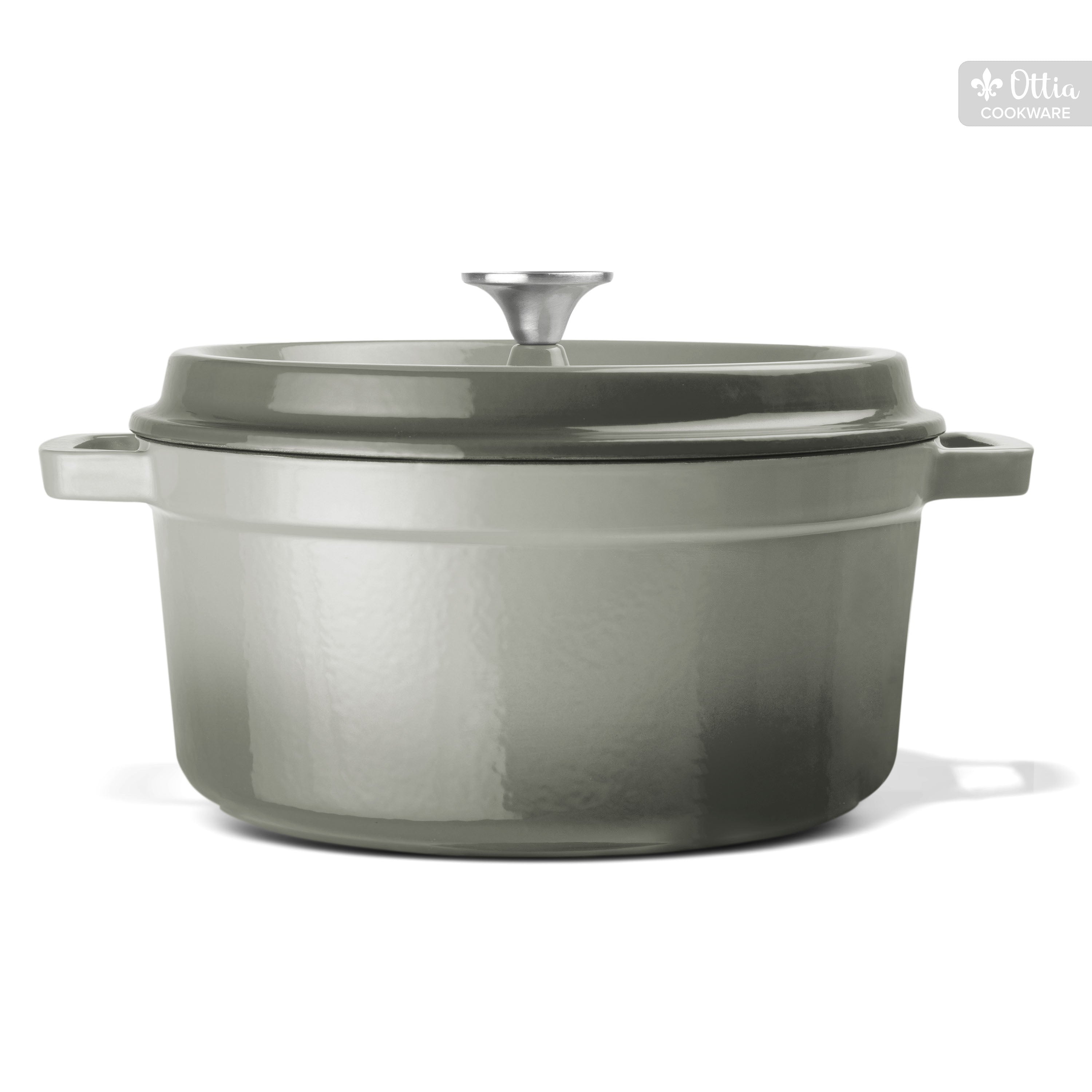 Emaillierter Gusseisen Topf, 26 cm, 5 Liter, ofenfest, Deckel mit Knauf
