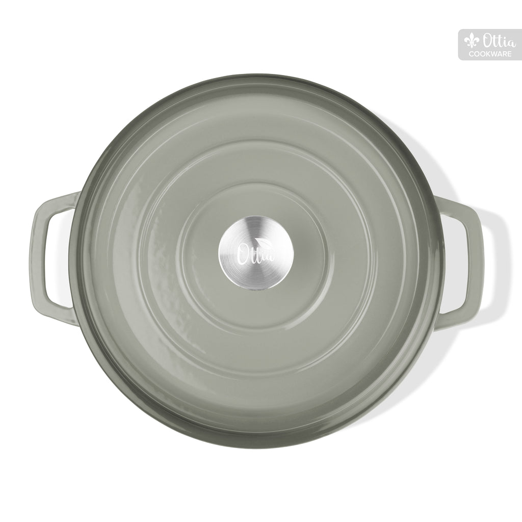Emaillierter Gusseisen Topf, 22 cm, 3 Liter, ofenfest, Deckel mit Knauf