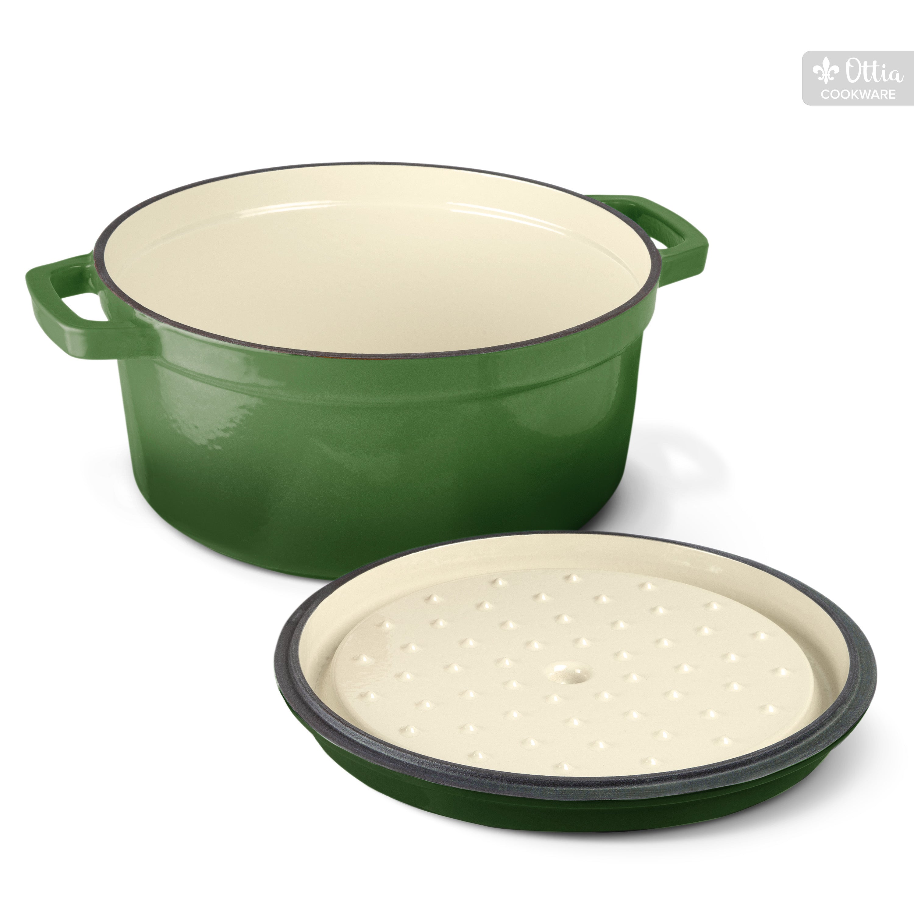 Emaillierter Gusseisen Topf, 28 cm, 6 Liter, ofenfest, Deckel mit Knauf