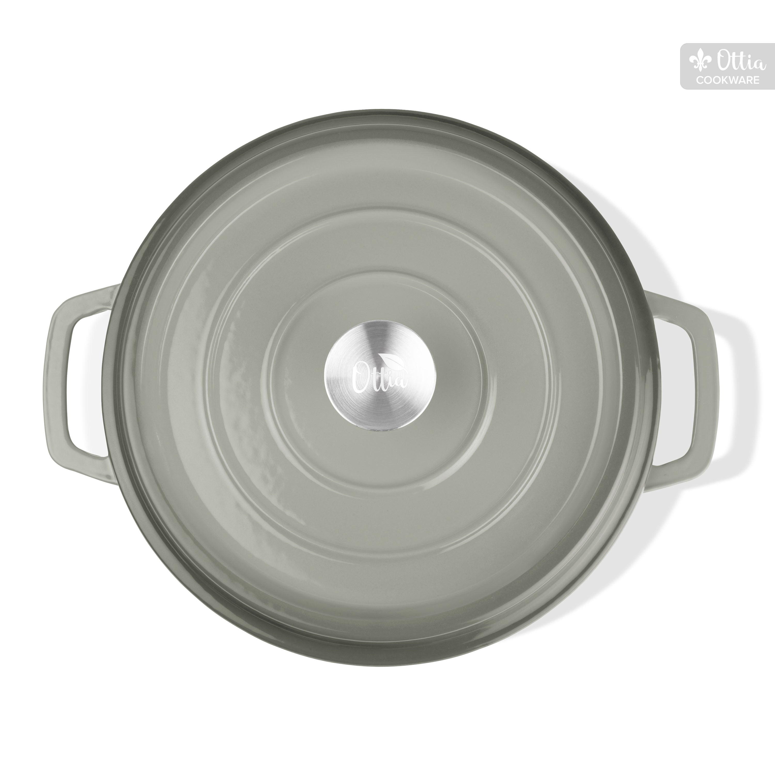 Emaillierter Gusseisen Topf, 28 cm, 6 Liter, ofenfest, Deckel mit Knauf